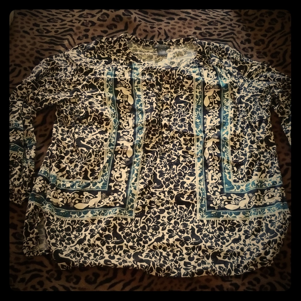Printed 3/4 sleeve blouse
